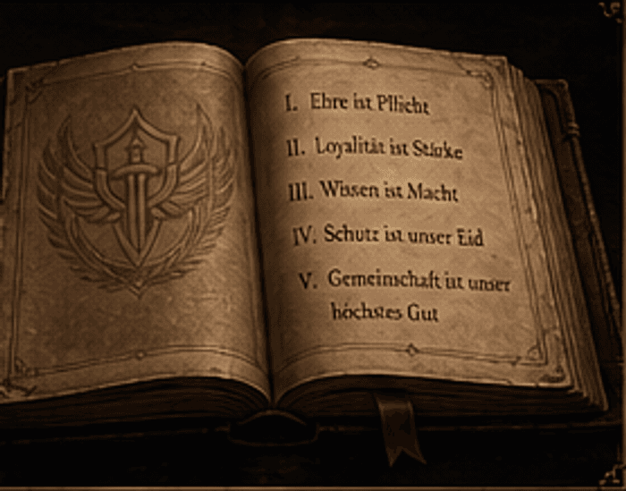 Aufgeschlagenes Kodexbuch der Sentinels
